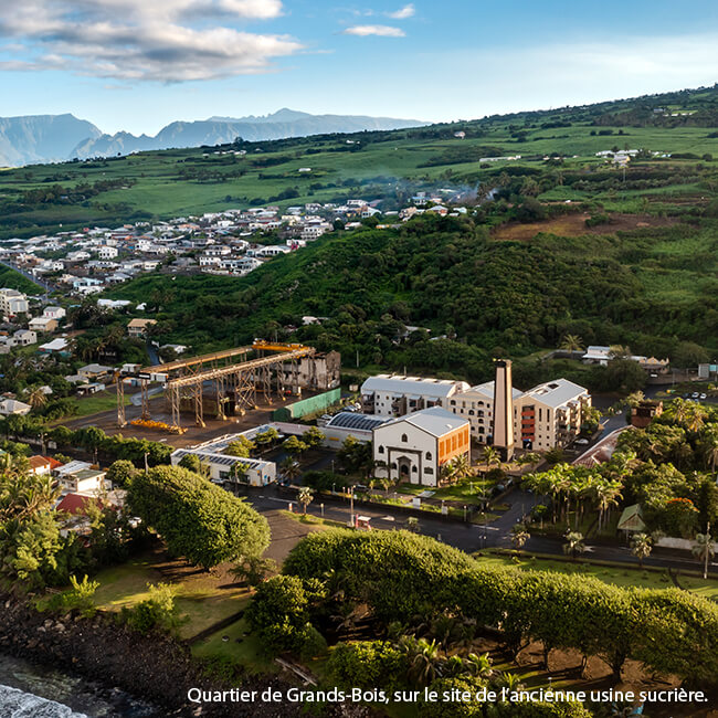 Quartier de Grands-Bois, sur le site de l’ancienne usine sucrière.