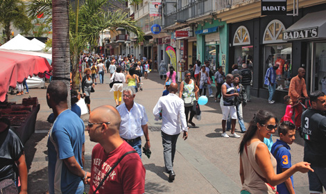 Rue piétonne à Saint-Denis de La Réunion